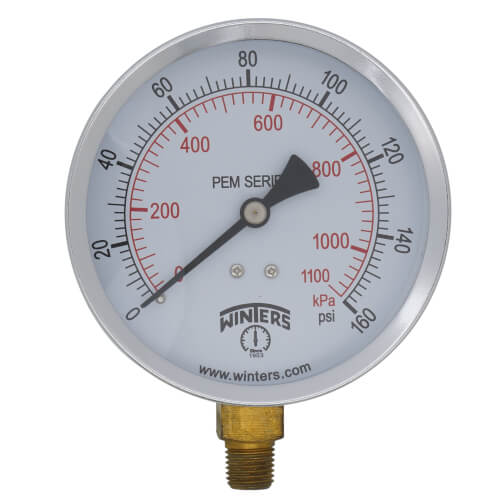 Main product image of 4" PEM Dual Scale Economy Pressure Gauge (0-160 PSI)