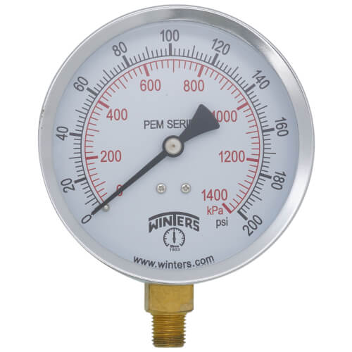 Main product image of 4" PEM Dual Scale Economy Pressure Gauge (0-200 PSI)