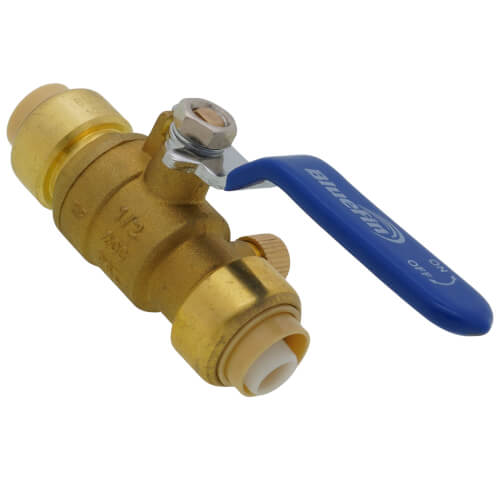PFBVD050 Bluefin PFBVD050 1/2" PushFit Ball Valve with Drain (Lead
