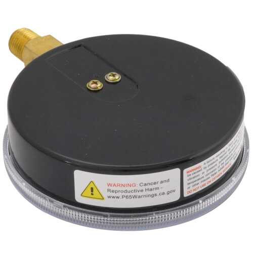 Main product image of 3-1/2" Black Plastic Case Sprinkler Gauge for Air/Water Media, 1/4" Bottom NPT (0-300 PSI)