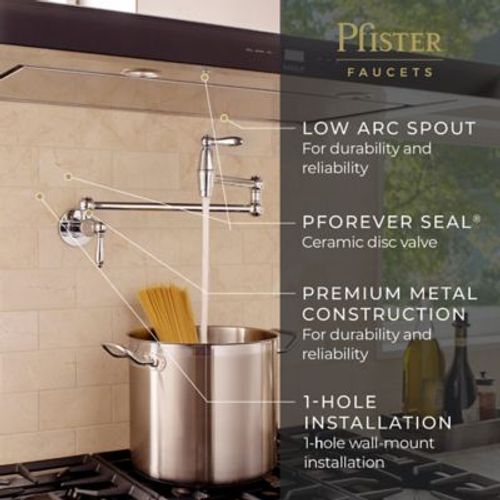 Main product image of Port Haven Pot Filler Faucet (Polished Chrome), GT533-TDC