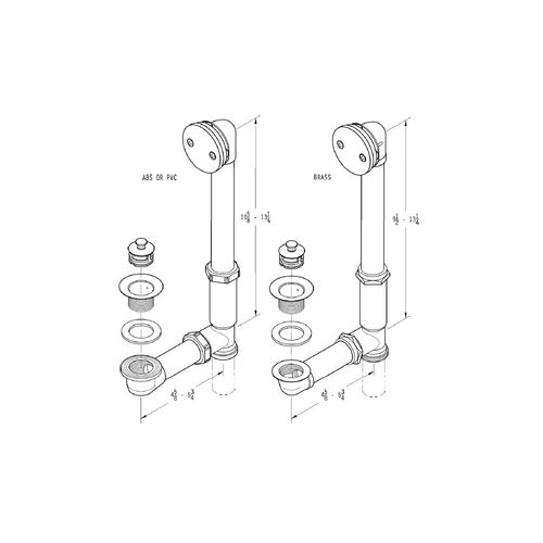 Main product image of Waste & Overflow Tub Drain , 018-310K (Brushed Nickel)