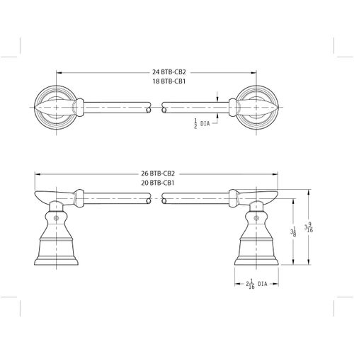 Main product image of Avalon 24" Towel Bar , BTB-CB2Y (Tuscan Bronze)