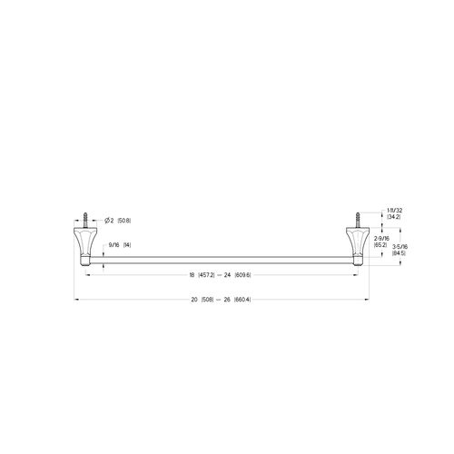 Main product image of Arterra 18" Towel Bar , BTB-DE1D (Polished Nickel)