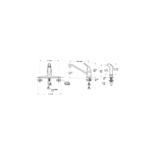 Main product image of Pfirst 1 Handle Kitchen Faucet With Spray , G134-4444 (Polished Chrome)