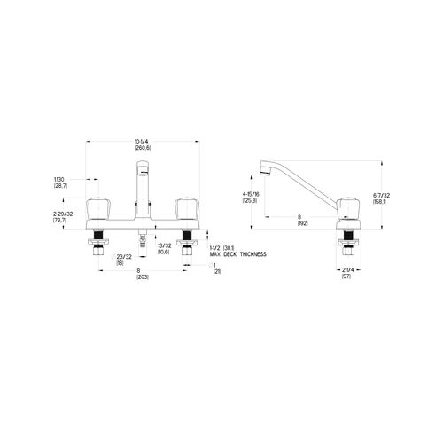 Main product image of Pfirst 2-handle Kitchen Faucet w/ White Side Spray , G135-4100 (Polished Chrome)