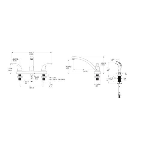 Main product image of Pfirst Two Handle Kitchen Faucet With Spray , G135-8000 (Polished Chrome)