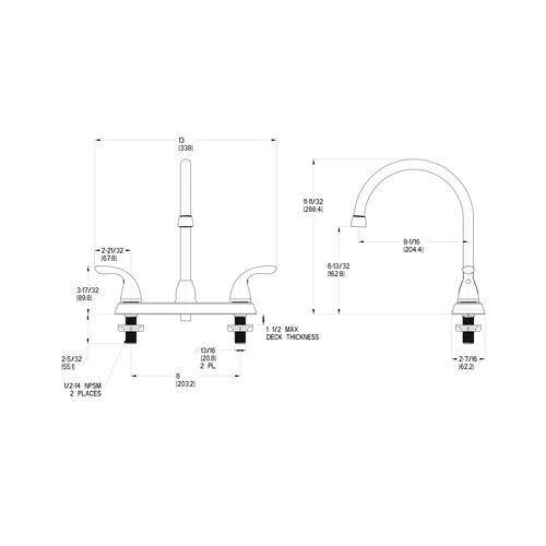 Main product image of Pfirst Two Handle High Arc Kitchen Faucet , G136-2000 (Polished Chrome)