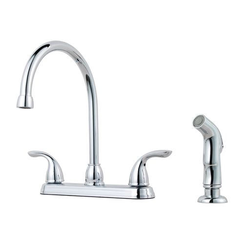 Main product image of Pfirst Two Handle High Arc Kitchen Faucet With Spray , G136-5000 (Polished Chrome)