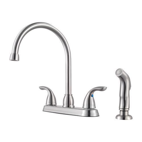 Main product image of Pfirst Two Handle High Arc Kitchen Faucet With Spray , G136-500S (Stainless Steel)