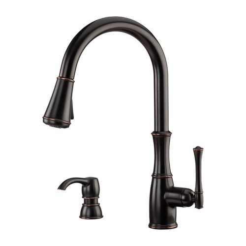 Main product image of Wheaton 1-Handle Pull-Down Kitchen Faucet w/ Soap Dispenser , GT529-WH1Y (Tuscan Bronze)