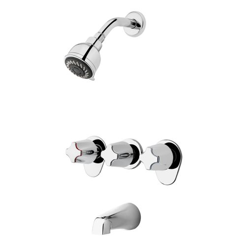 Main product image of Pfirst 3-Handle Tub & Shower Trim w/ Valve , LG01-3410 (Polished Chrome)