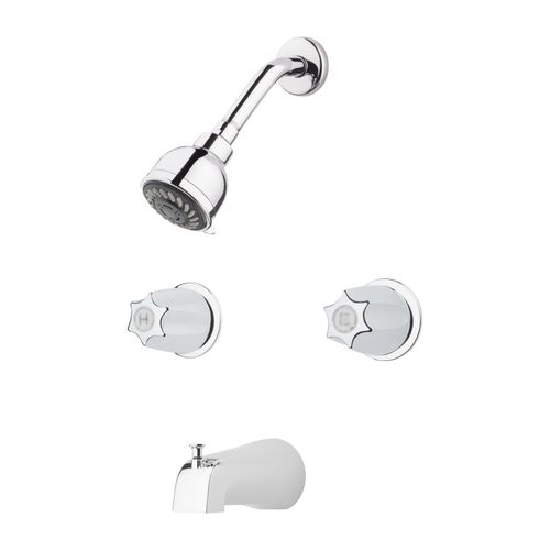 Main product image of 2-Handle Tub & Shower Trim w/ Valve, Metal Knob Handles , LG03-6120 (Polished Chrome)