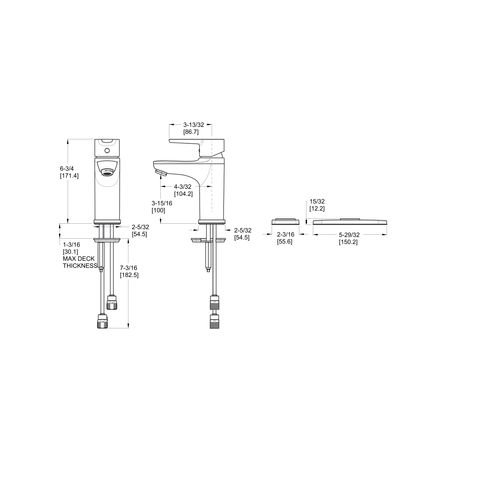 Main product image of Pfirst Modern 1 Control Bathroom Faucet w/ Push & Seal , LG142-060K (Brushed Nickel)