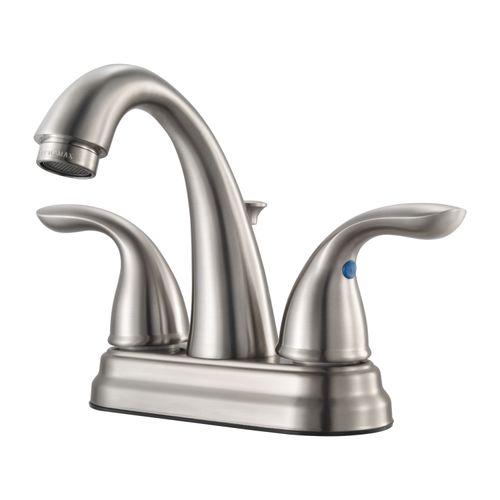 Main product image of Pfirst 2-Handle 4" Centerset Bathroom Faucet, Metal Lever Handles , LG148-700K (Brushed Nickel)