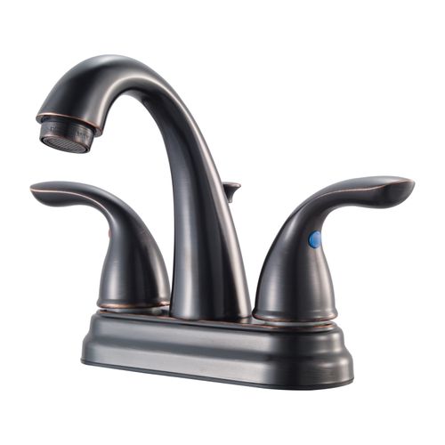Pfirst 2-Handle 4" Centerset Bathroom Faucet, Metal Lever Handles , LG148-700Y (Tuscan Bronze)