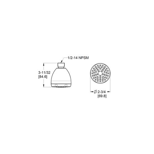 Main product image of Pfirst Series 1.8 GPM Multi Function Bell Shower Head , LG15-0600 (Polished Chrome)