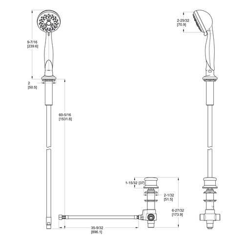 Main product image of 2-Handle Roman Tub Hand Shower Trim Kit , LG15-407K (Brushed Nickel)