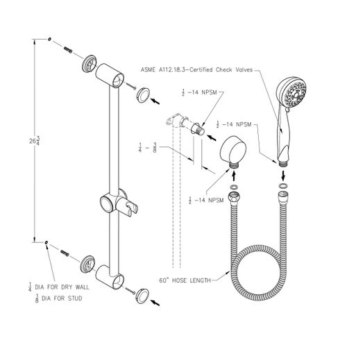 Main product image of Wall Mount Multifunction Handheld Shower , LG16-200U (Rustic Bronze)