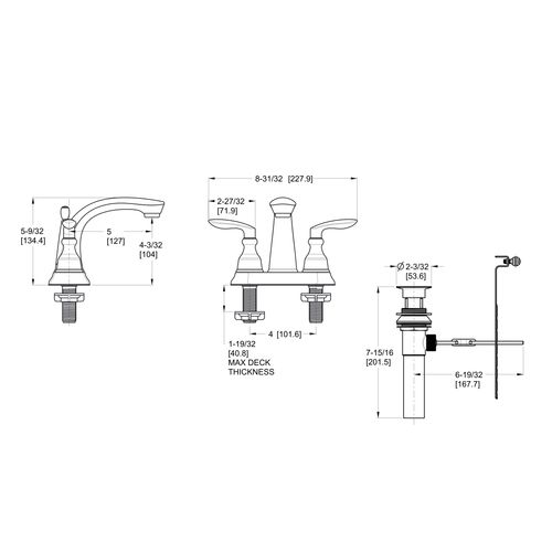 Main product image of Avalon 2-Handle 4" Centerset Bathroom Faucet , LG48-CB1Y (Tuscan Bronze)