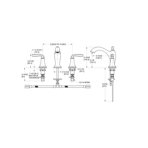 Main product image of Northcott 2-Handle 8" Widespread Bathroom Faucet , LG49-MG0K (Brushed Nickel)