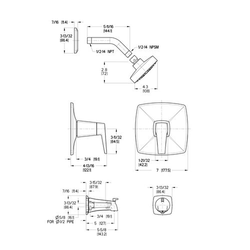 Main product image of Arkitek 1-Handle Shower Only Trim , LG89-7LPMK (Brushed Nickel)