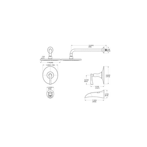 Main product image of Rhen 1-Handle Rain Shower Only Trim 1.8 GPM , LG89-7RHK (Brushed Nickel)