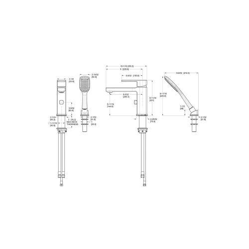 Main product image of Deckard 1-Handle Roman Tub Faucet w/ Hand Shower , RT6-2DAK (Brushed Nickel)