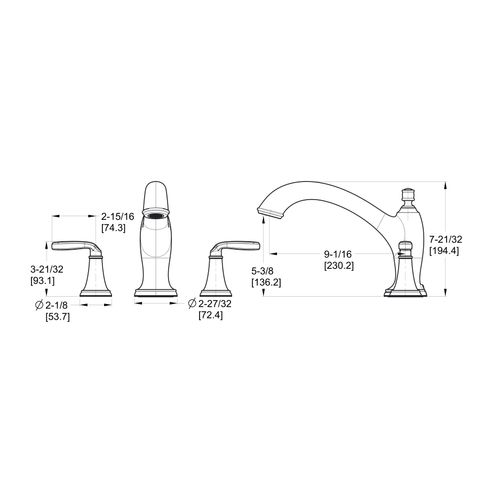 Main product image of Northcott 2-Handle Roman Tub Trim , RT6-5MGC (Polished Chrome)