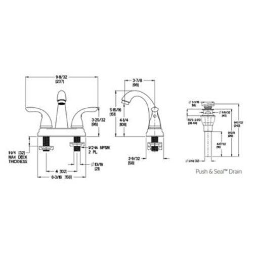 Main product image of Pfirst 2-Handle 4" Centerset Bathroom Faucet, Metal Lever Handles , LG148-700Y (Tuscan Bronze)