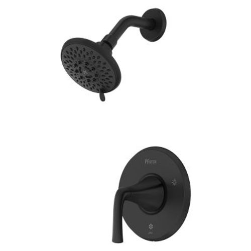Pfister Contempra Shower Trim In Matte Black - 1-Handle, 1.8 GPM, EZ Clean Nozzles, Quick Trim Installation