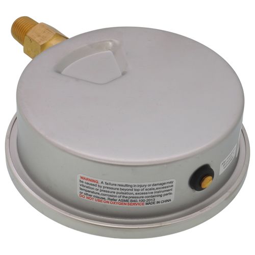 Main product image of 4" Stainless Steel Dual Scale Liquid Filled Gauge, 1/4" Bottom (30"Hg-0-150 PSI)
