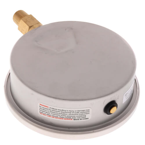 4" Stainless Steel Dual Scale Liquid Filled Gauge, 1/4" Bottom (0-100 PSI)