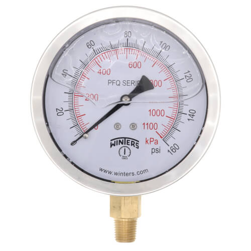 Main product image of 4" Stainless Steel Liquid Filled Pressure Gauge (0-160 PSI)