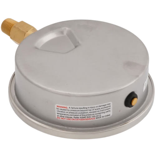 Main product image of 4" Stainless Steel Dual Scale Liquid Filled Gauge, 1/4" Bottom (0-300 PSI)
