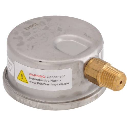 Main product image of 2-1/2" Stainless Steel Liquid Filled Gauge, 1/4" Bottom NPT w/ Brass Internals (30"Hg-0-15 PSI)