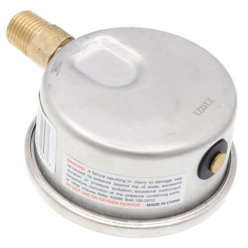 Main product image of 2-1/2" Stainless Steel Dual Scale Liquid Filled Gauge, 1/4" Bottom (30"Hg-0-150 PSI)
