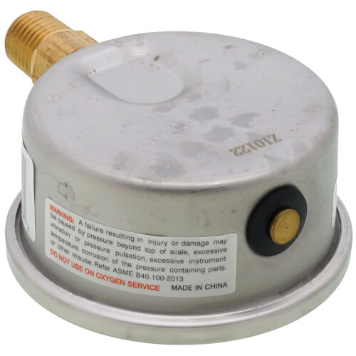 Main product image of 2-1/2" Stainless Steel Liquid Filled Gauge, 1/4" Bottom NPT w/ Brass Internals (0-60 PSI)