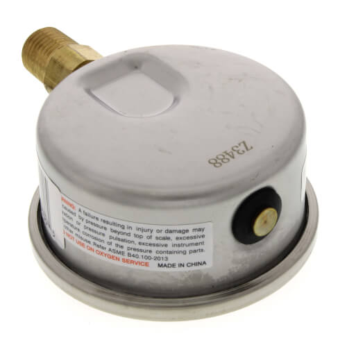 Main product image of 2-1/2" Stainless Steel Liquid Filled Gauge, 1/4" Bottom NPT w/ Brass Internals (0-100 PSI)