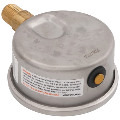 Main product image of 2-1/2" Stainless Steel Liquid Filled Gauge, 1/4" Bottom NPT w/ Brass Internals (0-300 PSI)