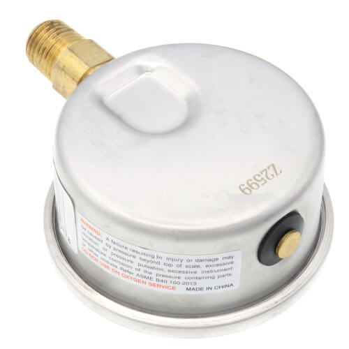 Main product image of 2-1/2" Stainless Steel Liquid Filled Gauge, 1/4" Bottom NPT w/ Brass Internals (0-3000 PSI)