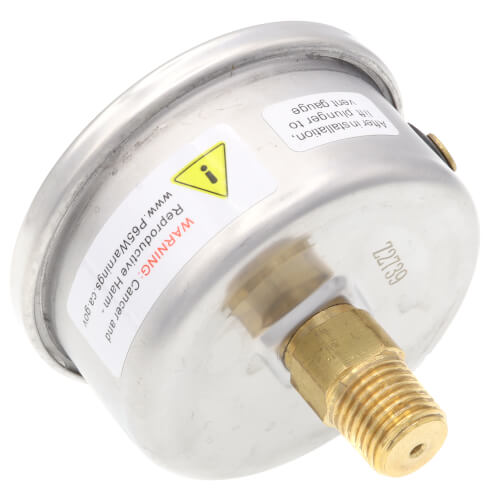 Main product image of 2-1/2" Stainless Steel Liquid Filled Gauge, 1/4" Back NPT w/ Brass Internals (30"Hg-0-100 PSI)
