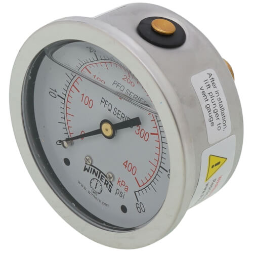 Main product image of 2-1/2" Stainless Steel Liquid Filled Gauge, 1/4" Back NPT w/ Brass Internals (0-60 PSI)