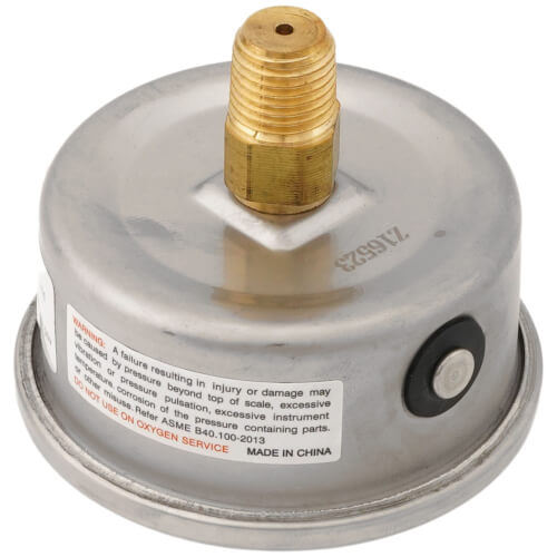 Main product image of 2-1/2" Stainless Steel Liquid Filled Gauge, 1/4" Back NPT, Lead Free (0-100 PSI)