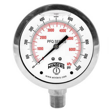 Main product image of 2-1/2" Brass Liquid Filled Gauge, 1/4" Back NPT w/ Brass Internals (0-5000 PSI)