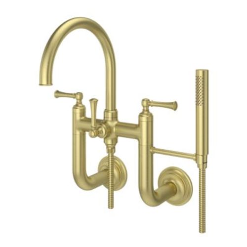 Main product image of Tisbury Wall Mounted Tub Filler w/ Hand Shower (Brushed Gold), LG6-3TBBG