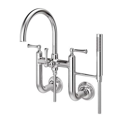 Main product image of Tisbury Wall Mount 2-Handle Tub Filler w/ Hand Shower (Polished Chrome), LG6-3TBC