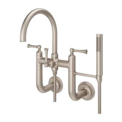 Main product image of Tisbury Wall Mount 2-Handle Tub Filler w/ Hand Shower (Brushed Nickel), LG6-3TBK