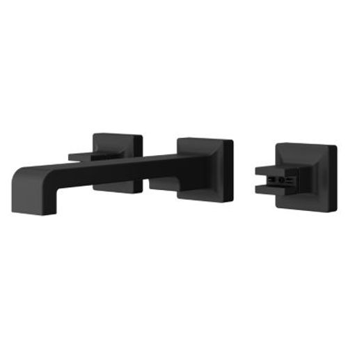 Main product image of Verve 2-Handle 8" Widespread Wall Mount Bathroom Faucet without Handles with Ribbon Spout, Valve Not Included (Matte Black) LG49-VRV3B