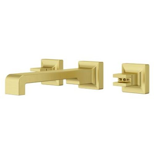 Main product image of Verve 2-Handle 8" Widespread Wall Mount Bathroom Faucet without Handles with Ribbon Spout, Valve Not Included (Brushed Gold) LG49-VRV3BG
